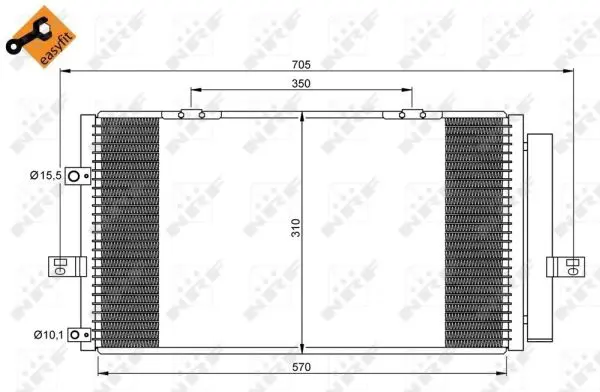 Radiator clima AC cu uscator MG MG ZT, MG ZT- T; ROVER 75 1.8-4.6 intre 1999-2005