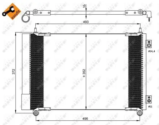 Radiator clima AC cu uscator PEUGEOT 206, 206 CC, 206 SW 1.6D dupa 2004