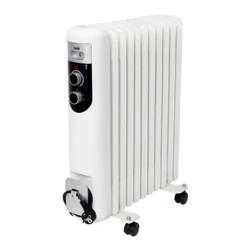 Radiator cu ulei Home FKOS11M, 11 elementi, 2000W, termostat (Alb)
