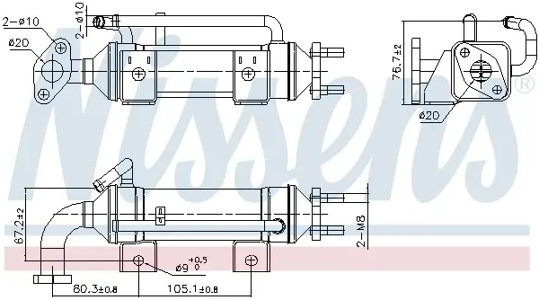 Radiator EGR potrivit FORD RANGER; MAZDA BT-50 2.5D 3.0D 05.06-12.15