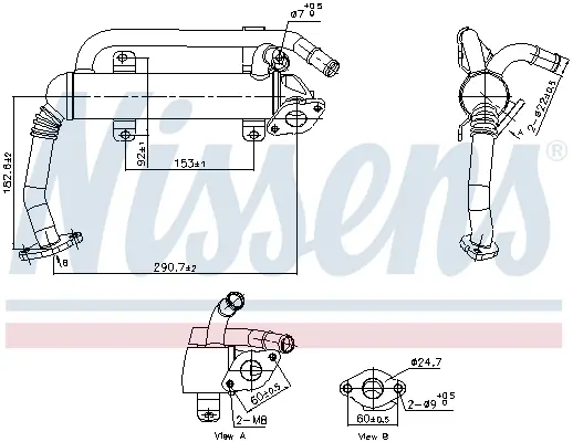 Radiator EGR potrivit SEAT CORDOBA, IBIZA III, IBIZA IV, IBIZA IV SC; SKODA FABIA II, ROOMSTER, ROOMSTER PRAKTIK; VW POLO 1.4D 04.05-06.10