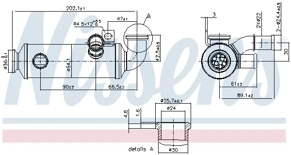 Radiator EGR potrivit VOLVO C30, S40 II, S80 II, V50, V70 III; CITROEN BERLINGO, BERLINGO MULTISPACE, BERLINGO MINIVAN, C3 PICASSO, C4, C4 GRAND PICASSO I, C4 I, C4 PICASSO I, C5 1.6D 10.03-