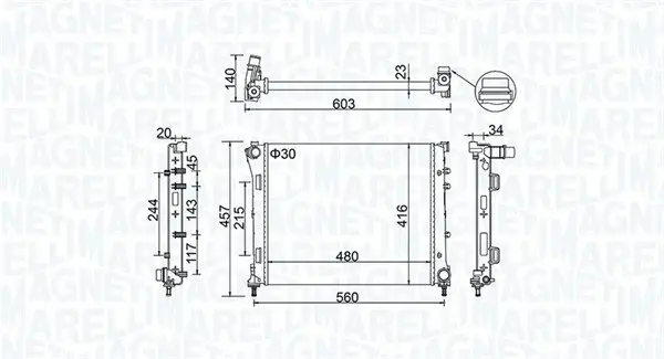 Radiator motor (Manual) potrivit FIAT 500, 500 C, PANDA; FORD KA 0.9-1.4