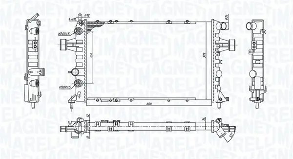 Radiator motor potrivit OPEL ASTRA G, ASTRA G KOMBI, ZAFIRA A 1.6-2.2D