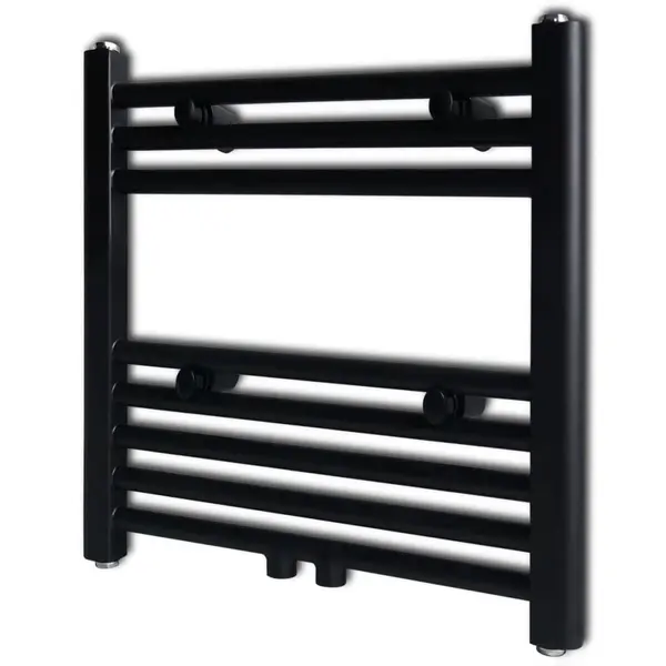 Radiator port-prosop incalzire centrala baie, drept, negru, 480x480 mm