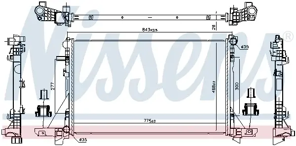Radiator racire motor (automat) potrivit NISSAN INTERSTAR, NV400; RENAULT MASTER III 2.3D 02.10-