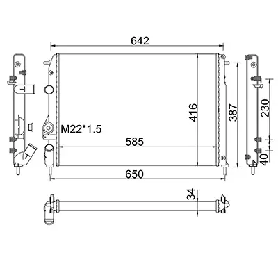Radiator, racire motor E-KRAFT 1924001204