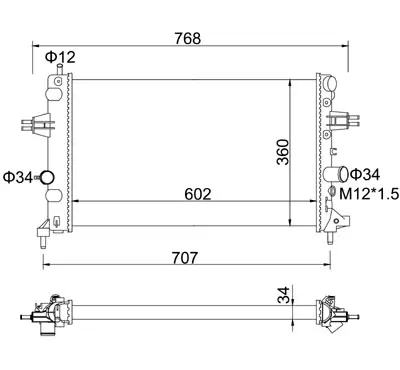 Radiator, racire motor E-KRAFT 1924001629