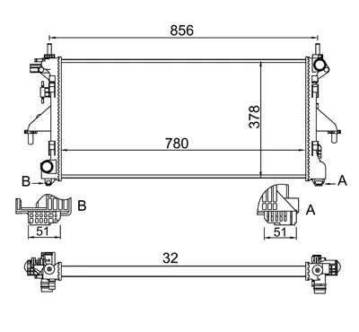 Radiator, racire motor E-KRAFT 7924001012