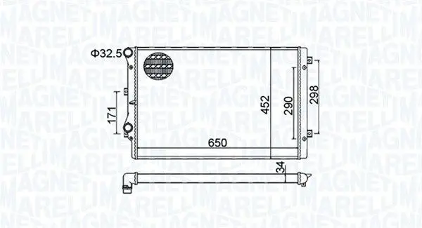 Radiator, racire motor MAGNETI MARELLI 350213157800