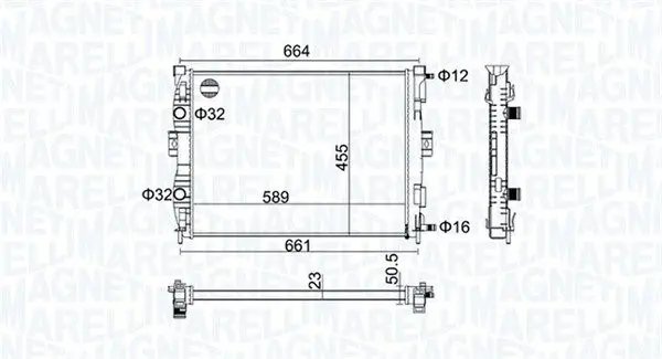 Radiator, racire motor MAGNETI MARELLI 350213160600