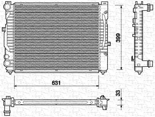 Radiator racire motor (manual) potrivit AUDI A4 B5, A6 C5; SKODA SUPERB I; VW PASSAT B5, PASSAT B5.5 1.6-2.3 11.94-03.08