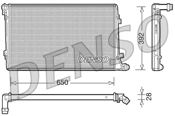 Radiator racire motor potrivit AUDI A3; SEAT ALTEA, ALTEA XL, LEON, TOLEDO III; VW CADDY III, CADDY III MINIVAN, EOS, GOLF PLUS V, GOLF V, JETTA III, PASSAT B6, TOURAN 1.9D 2.0D