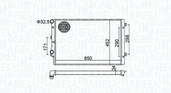 Radiator racire motor potrivit AUDI A3, TT; SEAT ALTEA XL, LEON, TOLEDO III; SKODA OCTAVIA II, SUPERB II, YETI; VW BEETLE, CADDY III, CADDY III MINIVAN, CC B7, EOS 1.4-2.0D
