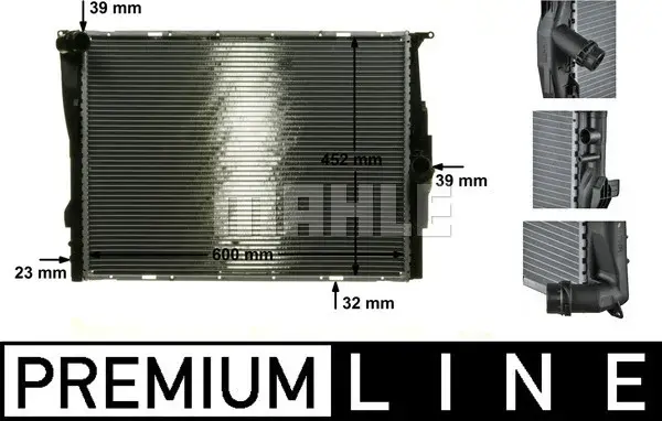 Radiator racire motor potrivit BMW Seria 1 (E81), 1 (E82), 1 (E87), 1 (E88), 3 (E90), 3 (E91), 3 (E92), 3 (E93), X1 (E84), Z4 (E89) 1.6-3.0