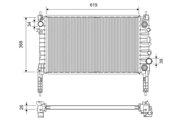 Radiator racire motor potrivit CHEVROLET TRAX; OPEL MOKKA MOKKA X 1.4 1.4LPG 06.12-