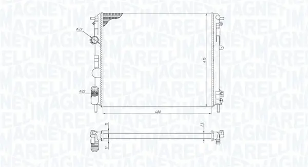 Radiator racire motor potrivit DACIA LOGAN, LOGAN EXPRESS, LOGAN MCV, SANDERO; NISSAN KUBISTAR; RENAULT CLIO II, KANGOO, KANGOO EXPRESS, LOGAN I, THALIA I, THALIA II 1.2-2.0