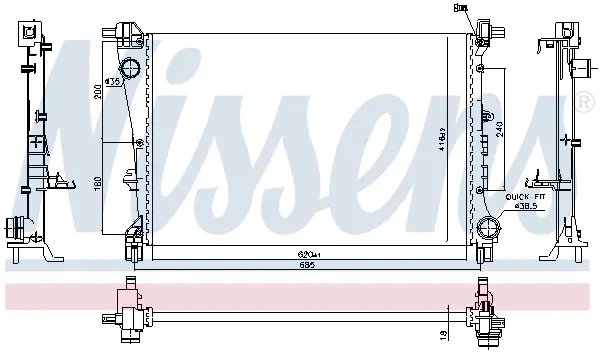 Radiator racire motor potrivit FIAT TIPO 1.3D 1.4 10.15-10.20