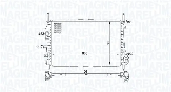 Radiator racire motor potrivit FORD MONDEO III 2.0D 2.2D