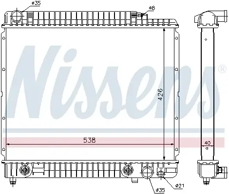 Radiator racire motor potrivit MERCEDES 123 (C123), 123 (W123), 123 T-MODEL (S123) 2.9D 3.0D