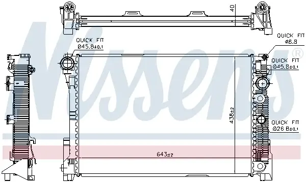 Radiator racire motor potrivit MERCEDES C (W204), C T-MODEL (S204) 2.2D 3.0D -08.14