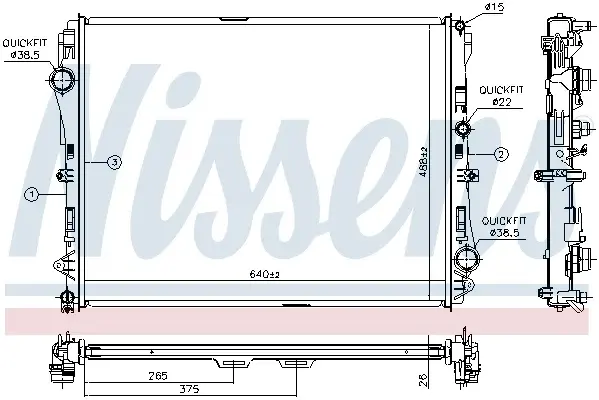 Radiator racire motor potrivit MERCEDES CLS (C257), E (A238), E (C238), E (W213), E ALL-TERRAIN (S213), E T-MODEL (S213), EQC (N293), ESPRINTER (B910), EVITO (W447) 1.7D-Electric