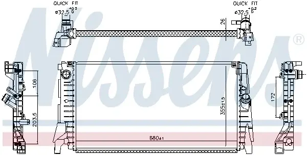 Radiator racire motor potrivit MINI (F55), (F56), (F57), CLUBMAN (F54) 1.5 2.0 09.13-