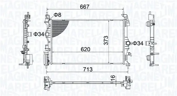 Radiator racire motor potrivit OPEL ADAM, CORSA E, CORSA E HATCHBACK 1.4 1.6 09.14-