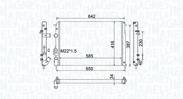 Radiator racire motor potrivit RENAULT MEGANE I, MEGANE I CLASSIC, MEGANE I COACH, MEGANE SCENIC, SCENIC I 1.4-2.0