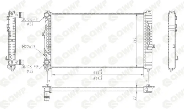 Radiator, racire motor QWP WRA135