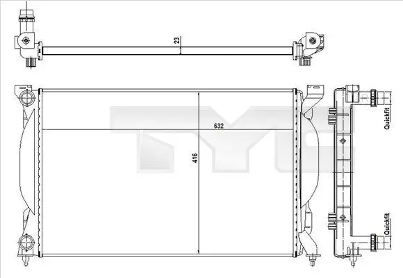 Radiator, racire motor TYC 702-0012-R