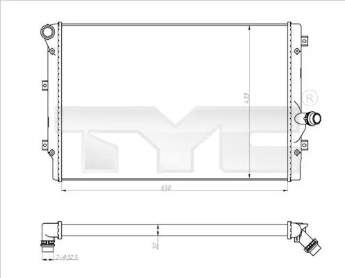 Radiator, racire motor TYC 702-0024-R