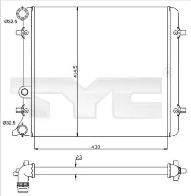 Radiator, racire motor TYC 737-0010