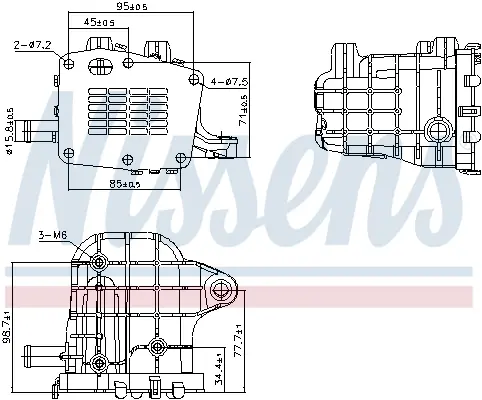 Radiator recirculare gaze esapament potrivit DS DS 4, DS 5, DS 7; CITROEN C4 GRAND PICASSO II, C4 II, C4 PICASSO II, C4 SPACETOURER, C5 AIRCROSS, C5 III, DS4, DS5, GRAND C4 SPACETOURER 1.3D 2.0D 2.2D