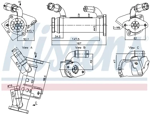 Radiator recirculare gaze esapament potrivit LAND ROVER RANGE ROVER III, RANGE ROVER SPORT I 3.6D 04.06-03.13