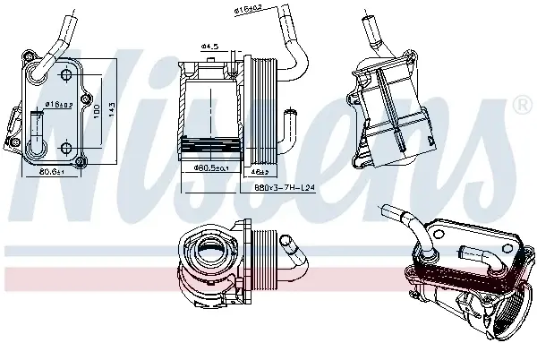 Radiator ulei termoflot cu carcasa filtru ulei potrivit MERCEDES C (CL203), C T-MODEL (S202), C T-MODEL (S203), C (W202), C (W203), CLK (A208), CLK (A209), CLK (C208), CLK (C209), CLS (C219) 2.4-5.5 1