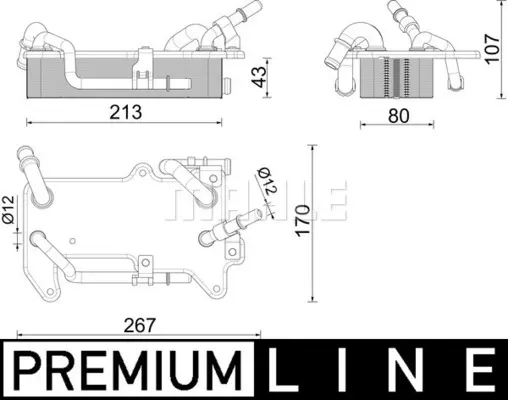 Radiator ulei termoflot potrivit AUDI A4 ALLROAD B9, A4 B9, A5, A6 ALLROAD C8, A6 C8, A7, A8 D5, Q5, Q7, Q8; VW TOUAREG 2.0-4.0H 01.15-