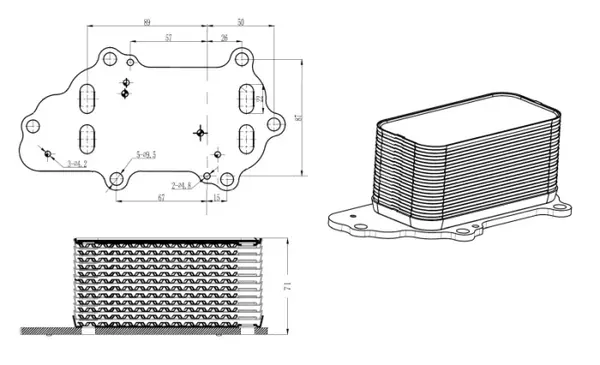 Radiator ulei termoflot potrivit CHRYSLER 300C; JEEP GRAND CHEROKEE IV; LANCIA THEMA 3.0D 09.05-