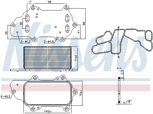 Radiator ulei termoflot potrivit CHRYSLER 300C; JEEP GRAND CHEROKEE, GRAND CHEROKEE IV; LANCIA THEMA 3.0D 09.05-