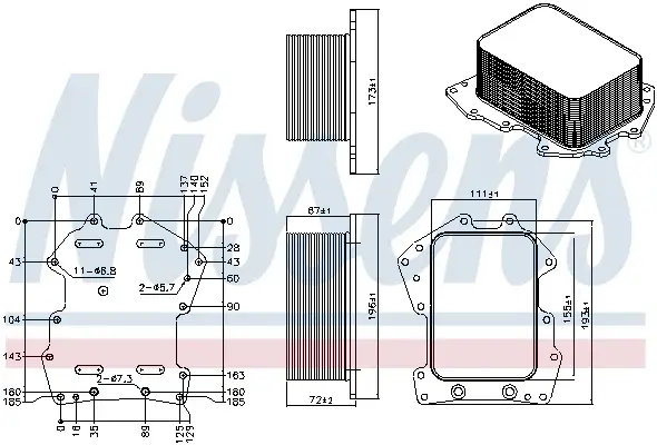 Radiator ulei termoflot potrivit LAND ROVER RANGE ROVER III, RANGE ROVER IV, RANGE ROVER SPORT II 4.4D 07.10-
