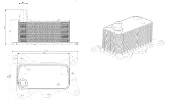 Radiator ulei termoflot potrivit MERCEDES A (W176), B SPORTS TOURER (W246, W242), CLA (C117), CLA SHOOTING BRAKE (X117), GLA (X156), SPRINTER 3,5-T (B907, B910), SPRINTER 3-T (B910) 1.8D 2.2D 11.11-