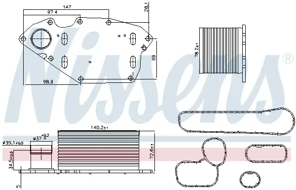 Radiator ulei termoflot potrivit NISSAN NV400; OPEL MOVANO B; RENAULT MASTER III 2.3D 02.10-