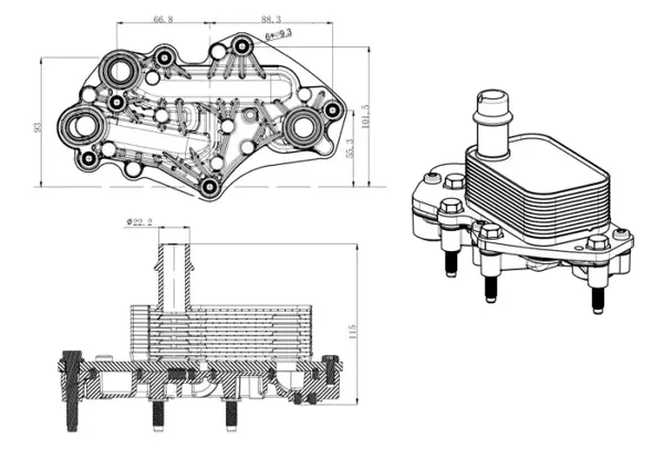 Radiator ulei termoflot potrivit OPEL ASTRA J, ASTRA J GTC, ASTRA K, INSIGNIA A, MERIVA B, MOKKA MOKKA X, ZAFIRA C 1.6D 02.13-
