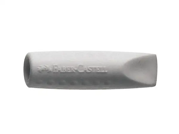 Radiera capac Grip 2001 gri Faber-Castell, 2 buc set