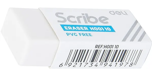 Radiera pentru creion Deli Scribe - EH00110, alba