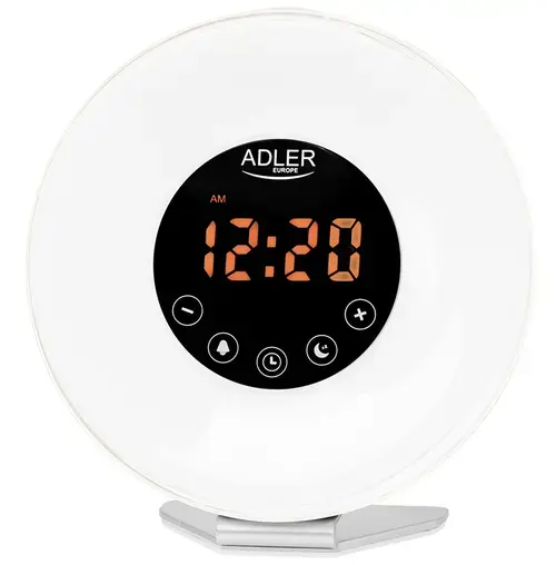 Radio cu ceas Adler AD1916, Alarma, FM (Alb)