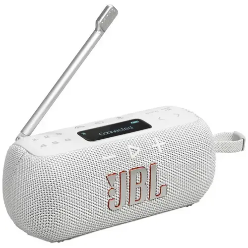 Radio portabil JBL Tuner 3, DAB/DAB+/FM, Bluetooth, Auracast, Autonomie 15 ore, IP68, Alb