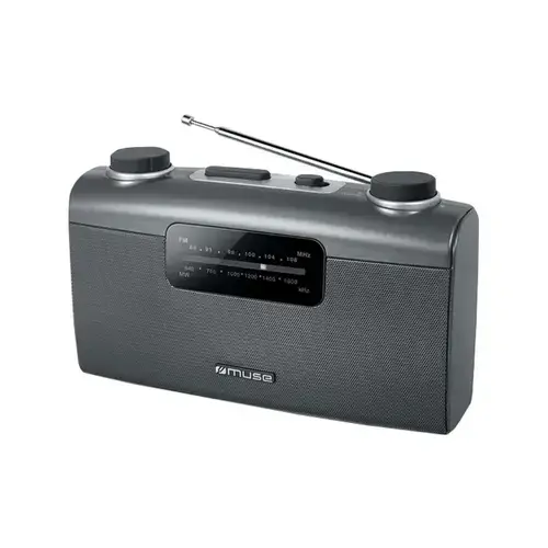 Radio portabil MUSE M-058 R, FM/MW, antena telescopica, maner de transport, Negru