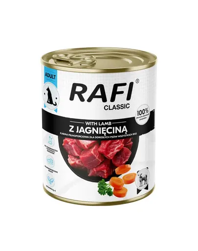 RAFI Classic cu miel 800 g hrană umedă pentru câini adulți