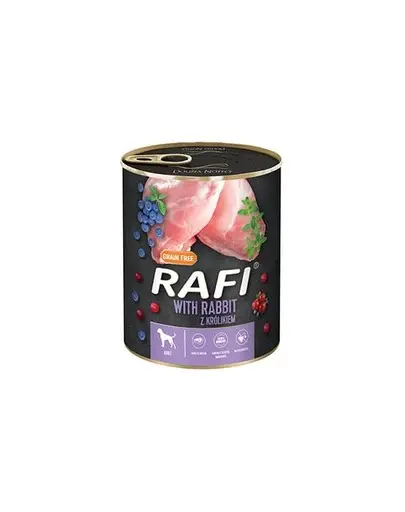 RAFI Hrana umeda caini, iepure, afine si merisor 400g